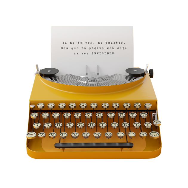 maquina de escribir con texto SEO
